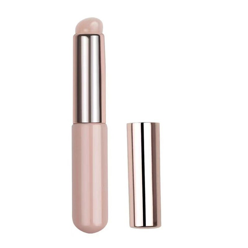 Silicone Lip Brush Round Head Lip Brushes Applicator with Cover, Fingerlike Silicone Lip Brush, Multi-purpose Makeup Brush Reusable Silicone Makeup Brush Beauty Tool for Lip Gloss (Pink) - Image 1